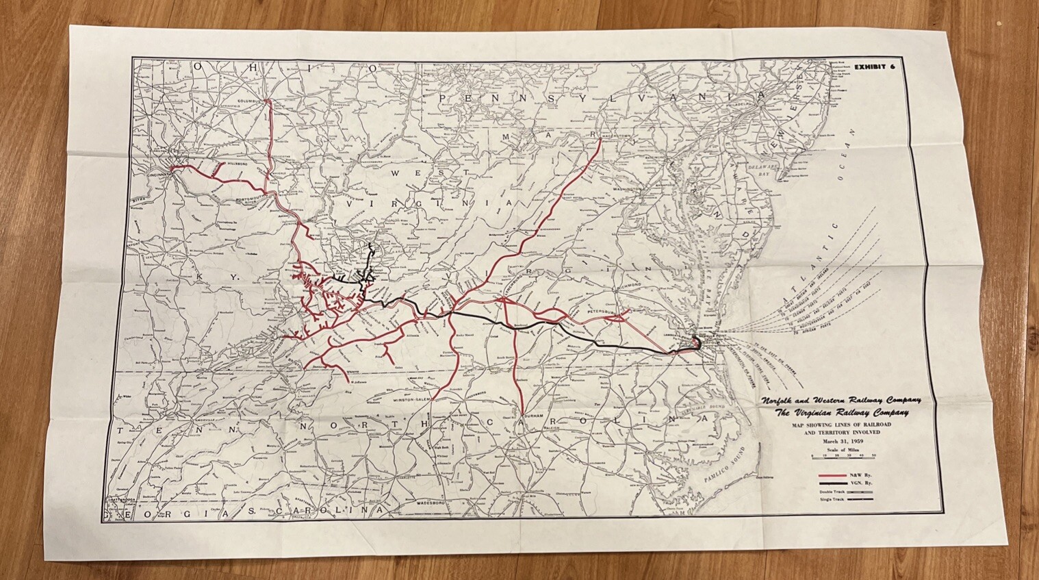 Norfolk & Western & VIRGINIAN RAILWAY Company Map