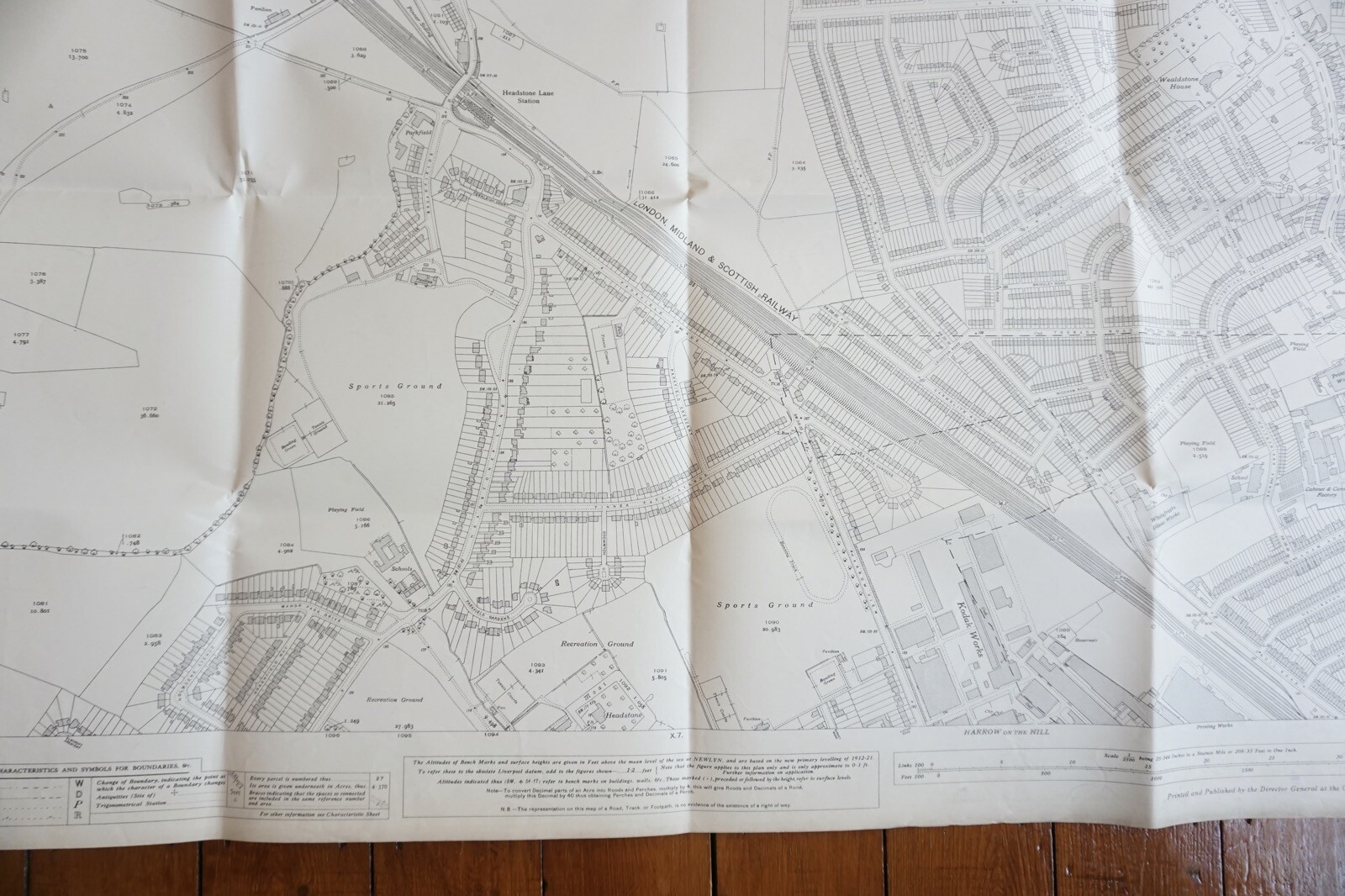 1936 Harrow Middlesex London LMS OS Railway Map