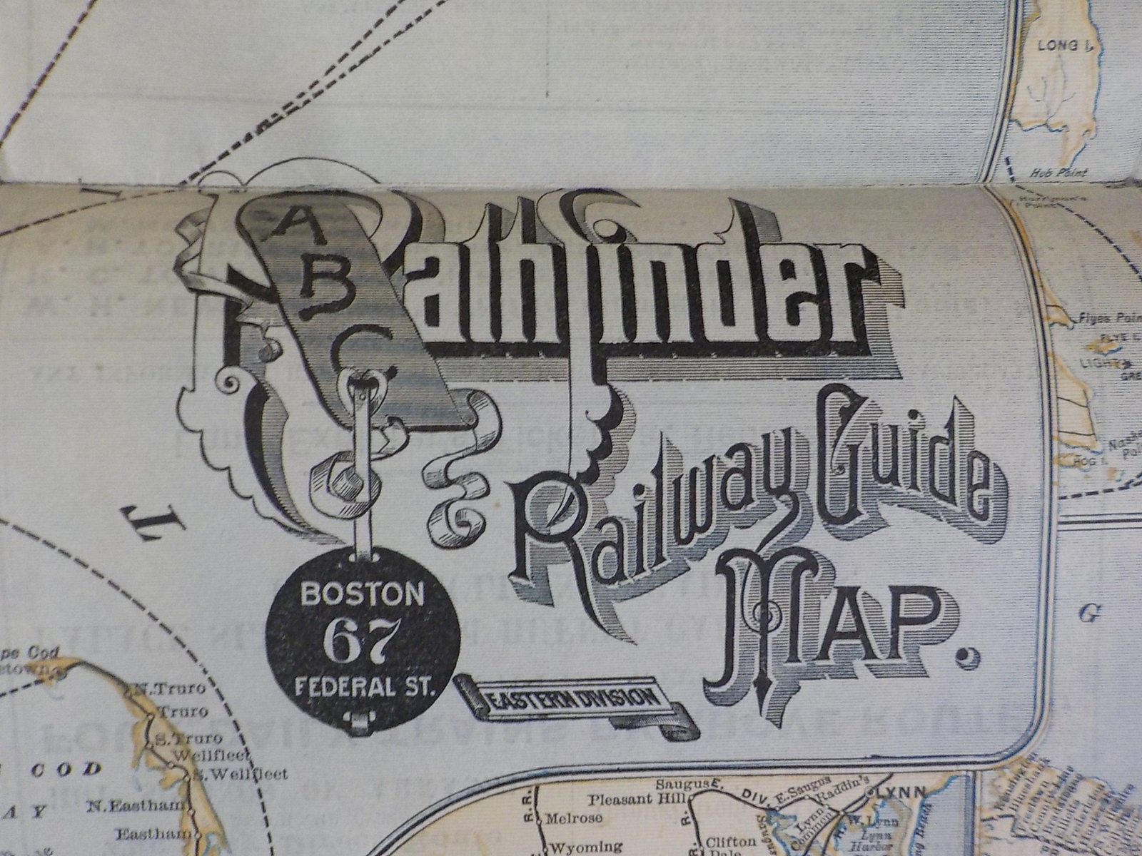 Map ABC Pathfinder Railway Guide Map Eastern Division Oct 1887