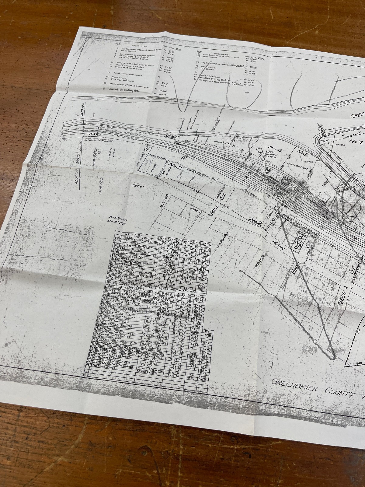 Chesapeake & Ohio Railway Valuation Map, Ronceverte, West Virginia WV 54×24 Inch