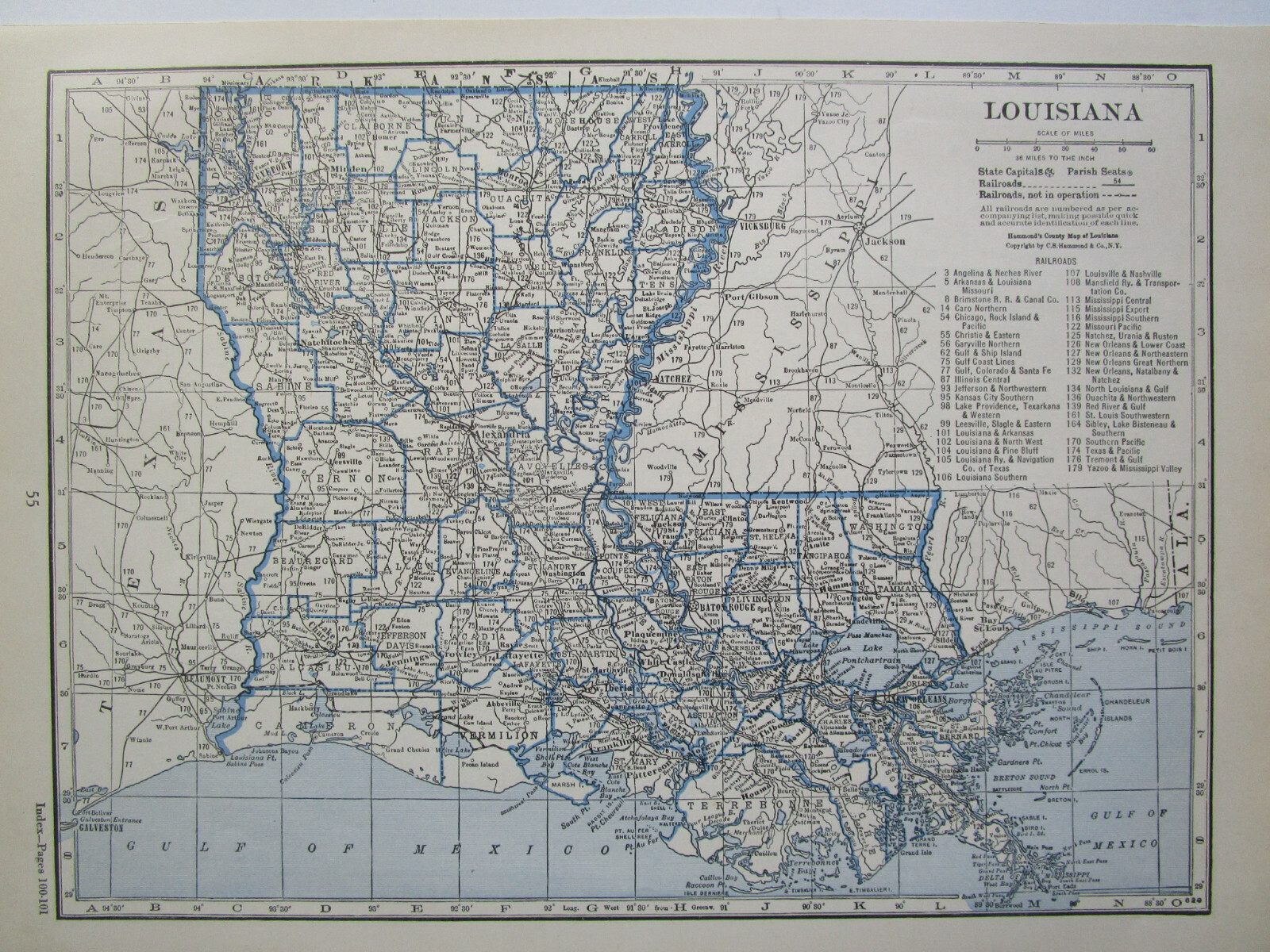 LA ME 1933 LOUISIANA RAILROAD Map GARYVILLE NORTHERN RR ~or~ MAINE. KNOX RR