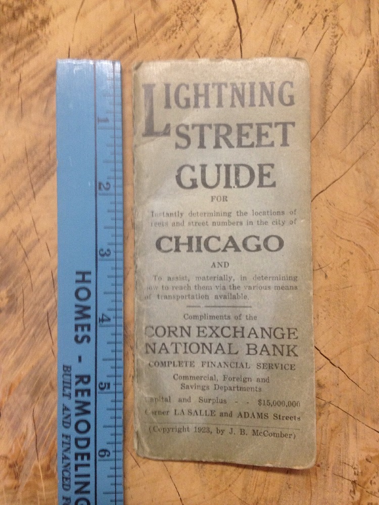 Antique Lightning Street Guide CHICAGO Steam Electric RAILROAD TERMINALS MAP 23’