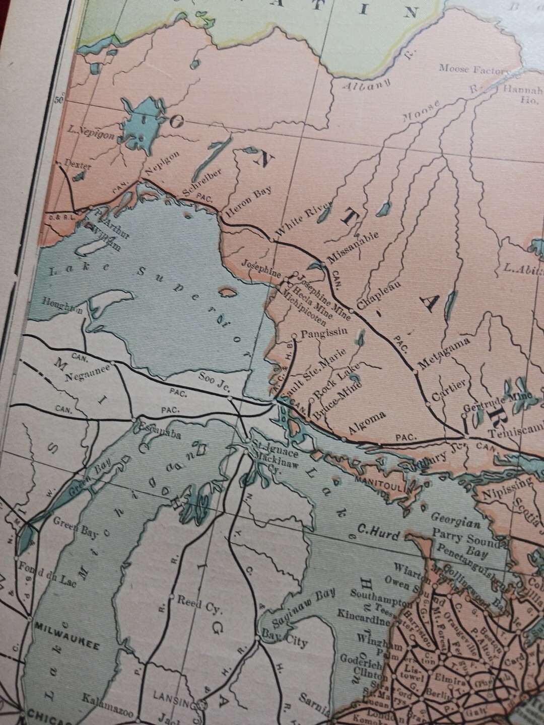 1902 Train Route Map Eastern Canada Railroad All Lines Station Towns 11×9″ Dated