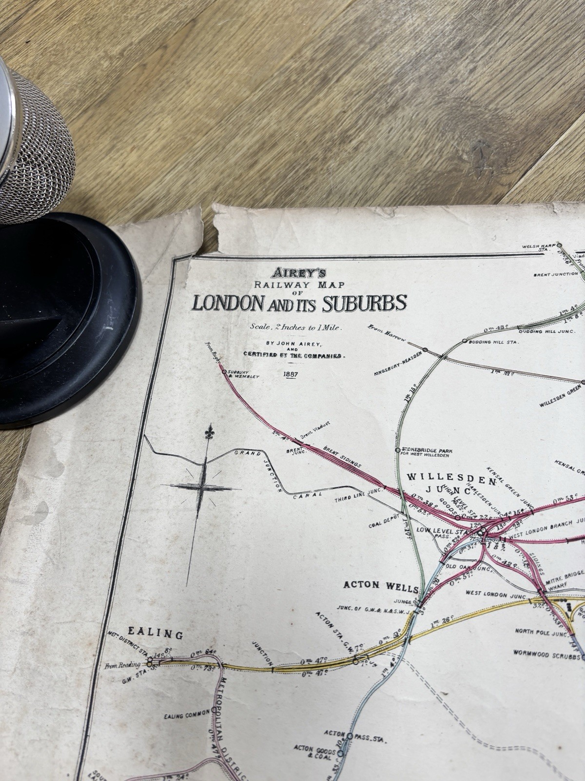 1887 Airey’s Railway Map Of London & Its Suburbs Victorian Railwayana