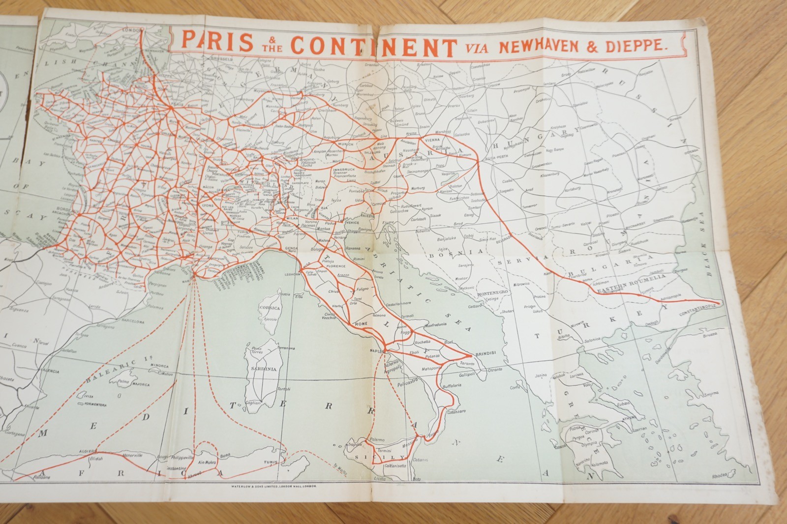 1907 London Brighton South Coast LBSCR Railway Map Continental Connections