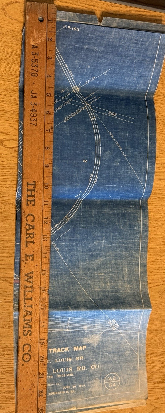 Chicago Peoria St. Louis Right of Way Track Map C P&St L RR 1919 Springfield Ill