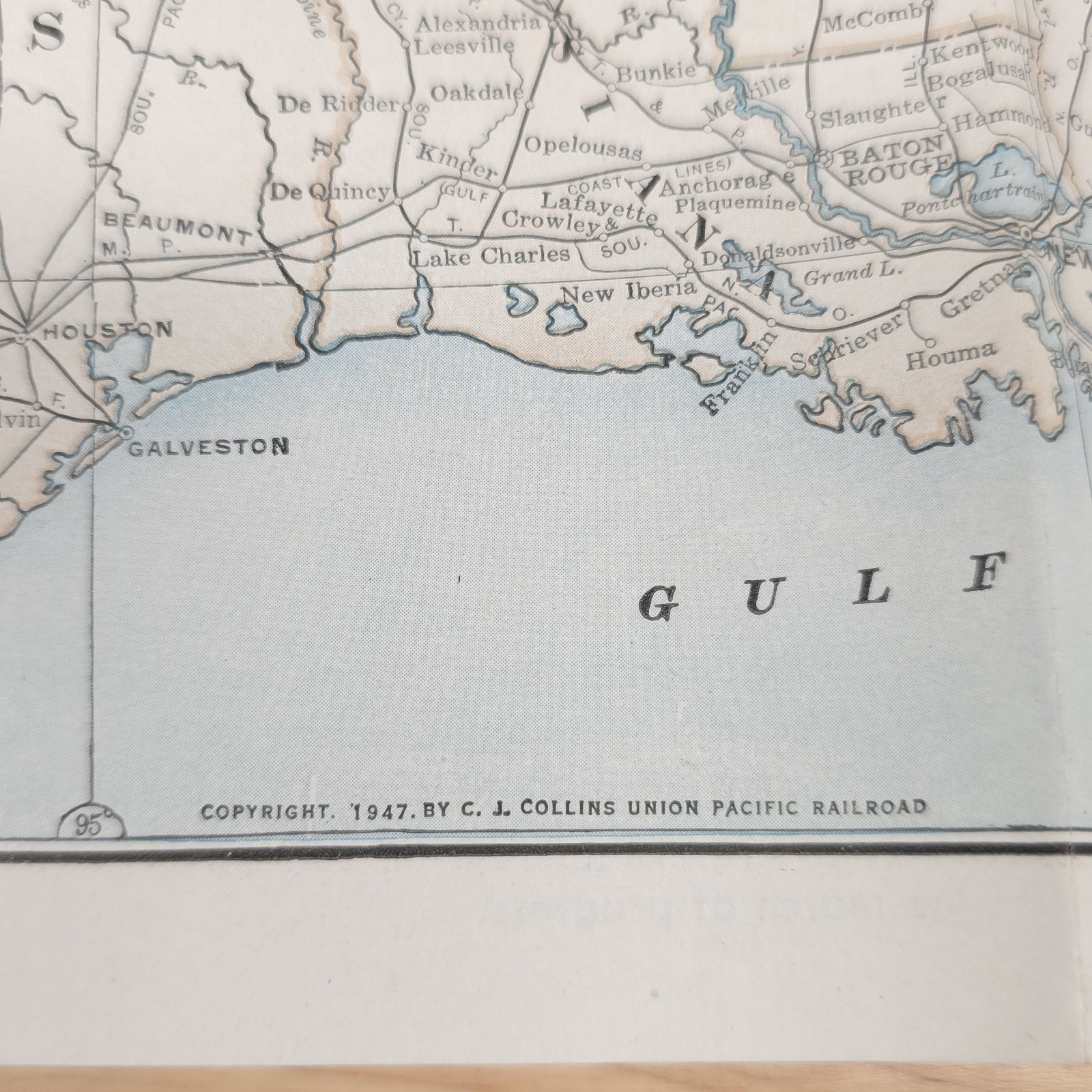 1947 Union Pacific Railroad Map of the United States System Route Map Travel