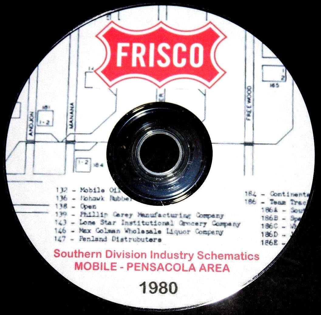 St Louis San Francisco Frisco Southern Div Industry Track Schematic Pages on DVD