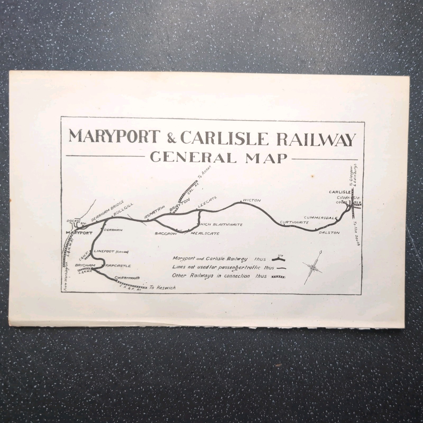 Original 1919 Map Of Mary port and Carlisle Railway General Map