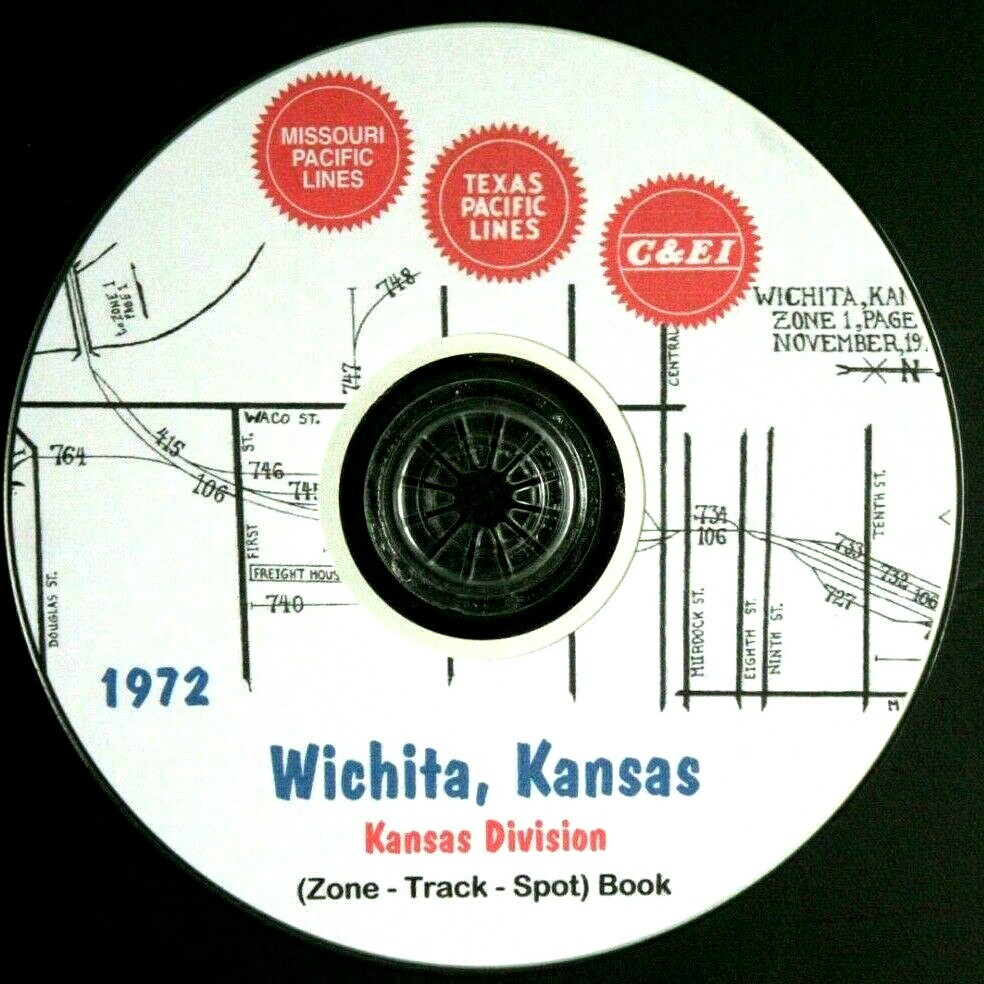 Missouri Pacific 1972 Wichita, KS Kansas Division ZTS PDF Pages on DVD
