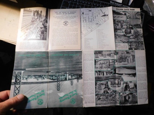 1950 MINI MUNICIPAL RAILWAY MAP OF LINES & ROUTES IN SAN FRANCISCO