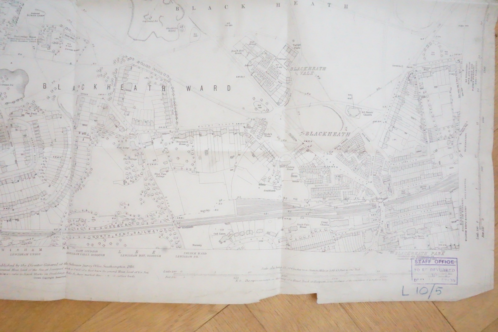 1936 Blackheath S0uth Hampstead London LMS LNER Railway OS Railway Map *