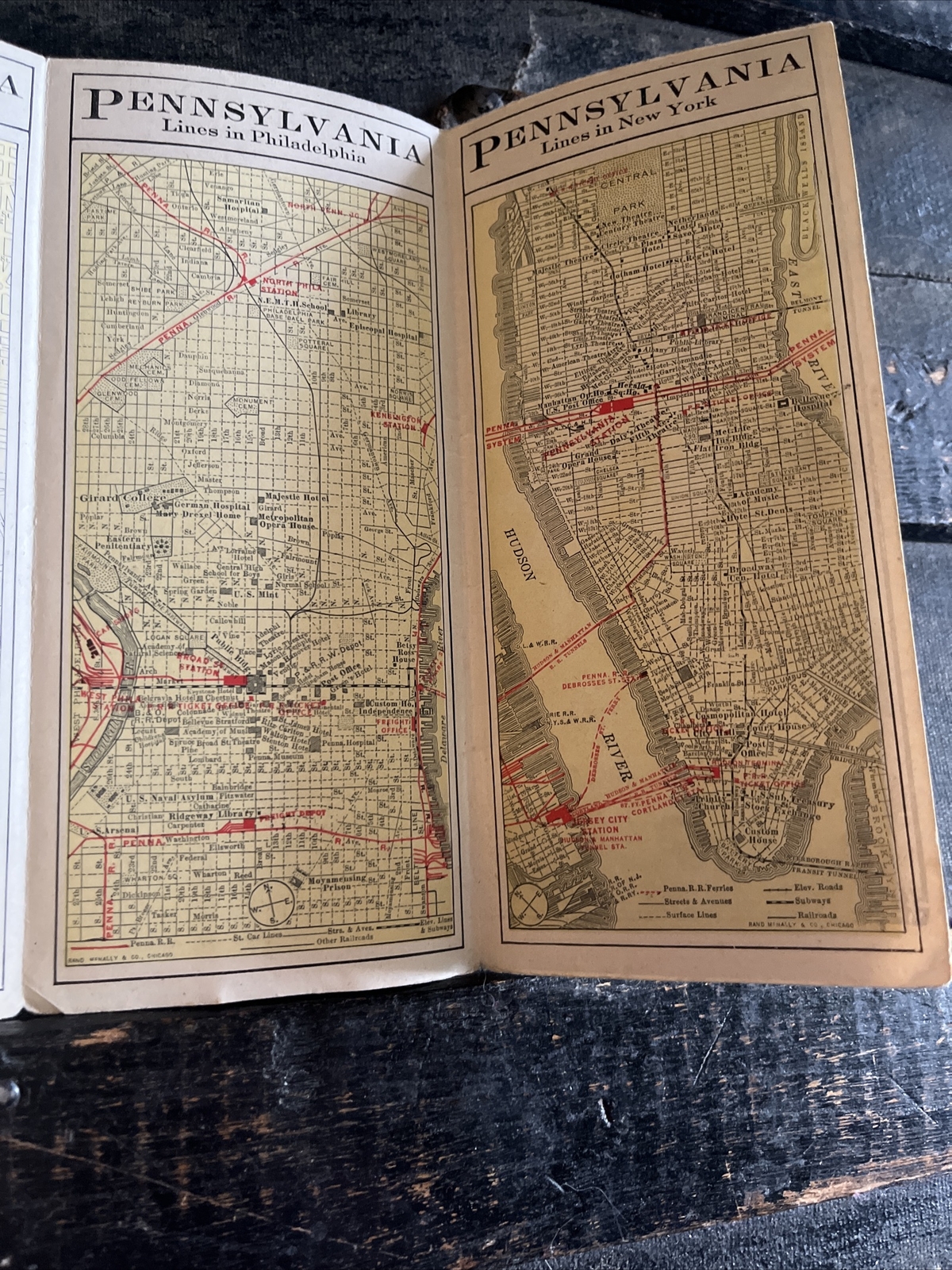 PENNSYLVANA RAILROAD 1919 MAPS OF UNITED STATES & PRINCIPAL TERMINALS SYSTEM