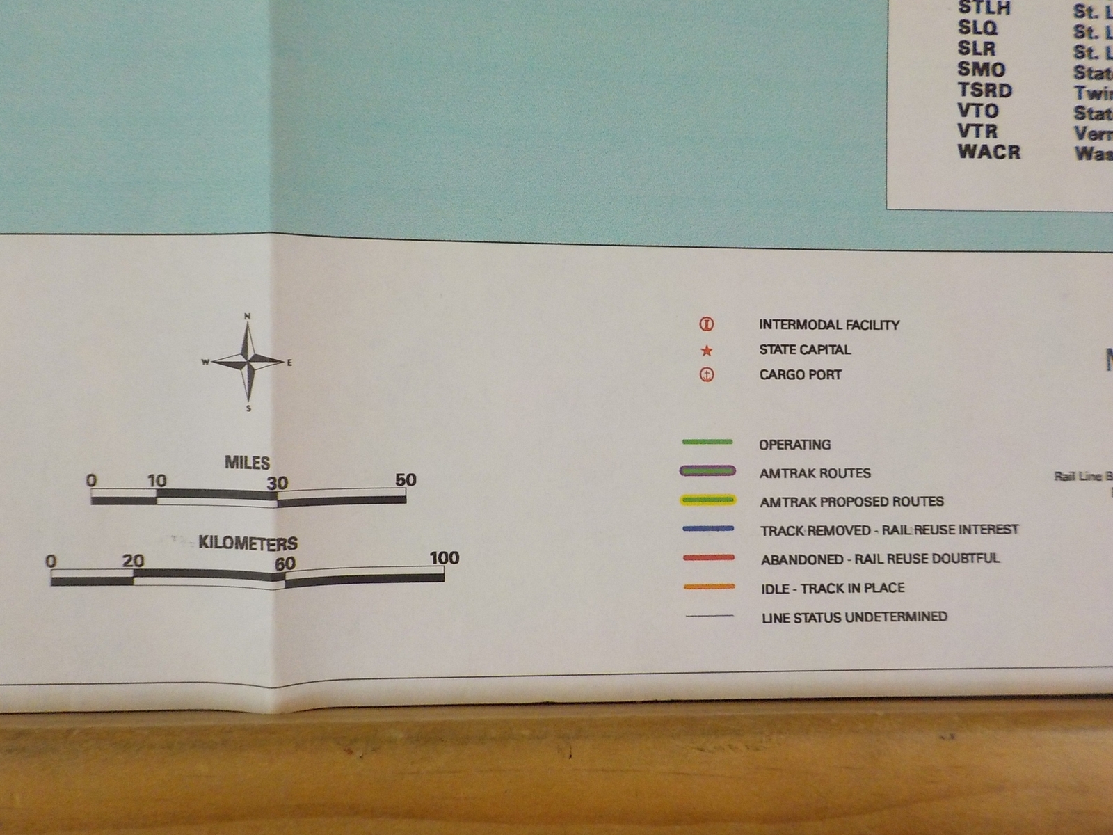 Map Northern New England Rail Lines and Regional Gateways 2001 May