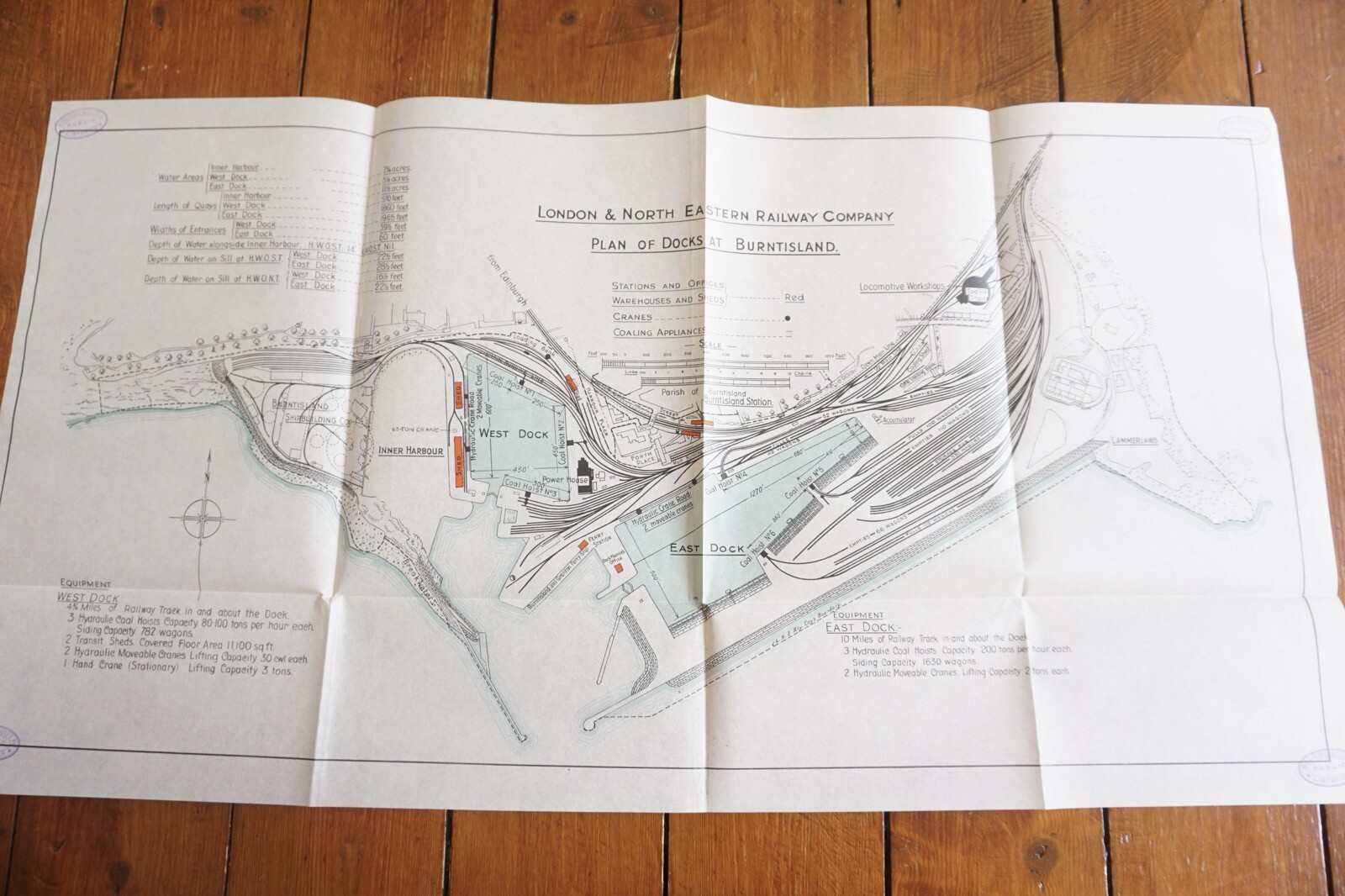 1932 LNER Burntisland Docks Railway Map