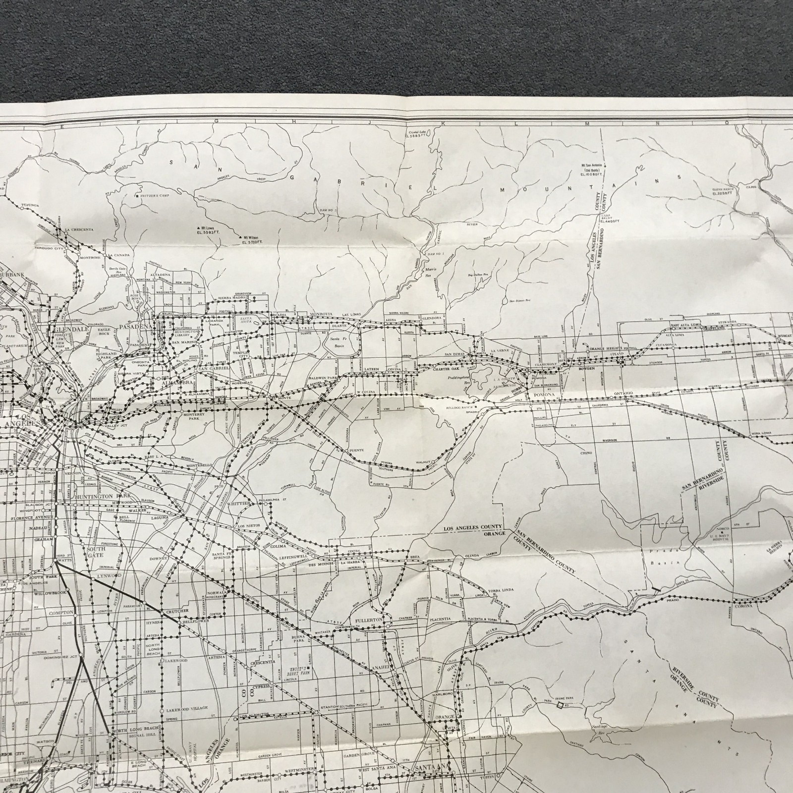 A Map Of Pacific Electric Lines In Southern California – 1952 – System Map