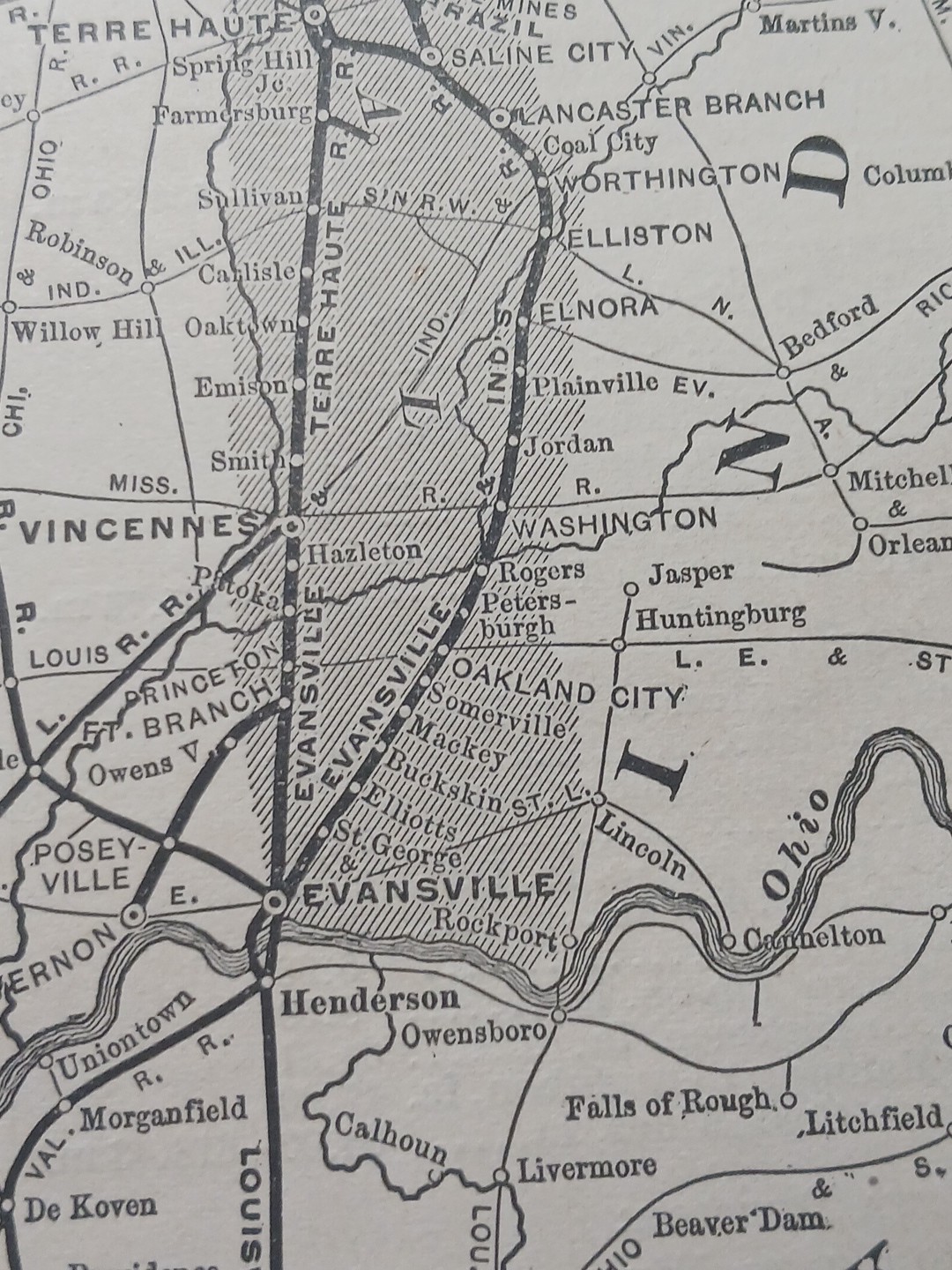 1897 Train Route Map + Report CHICAGO & EASTERN ILLINOIS RAILROAD Coal Fields