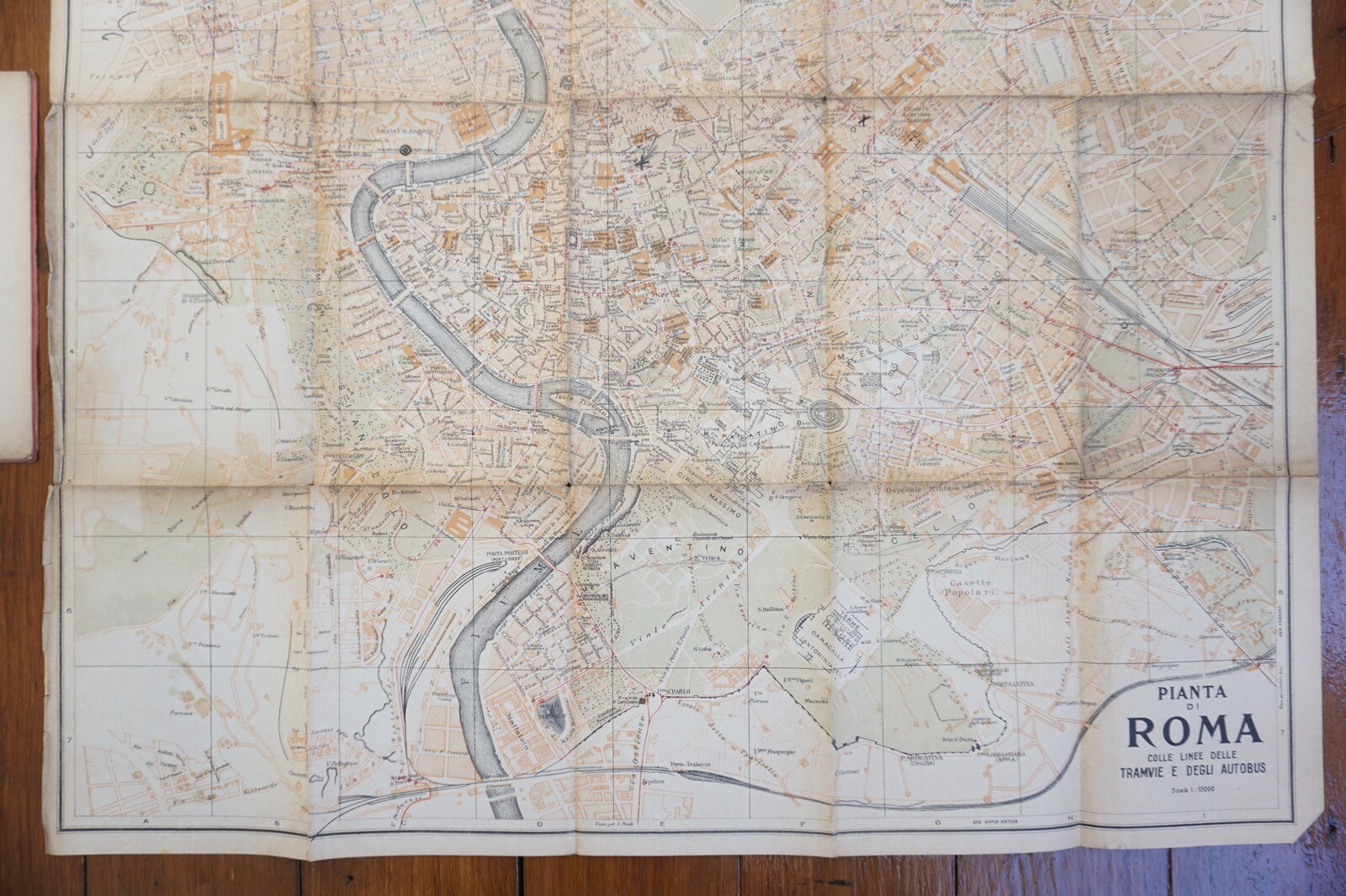1925 Roma Rome Italy Railway City Map