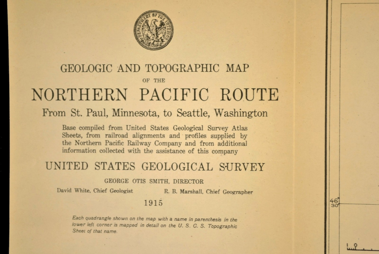 1915 Antique Northern Pacific Railroad Map Yakima Washington Toppenish WA OWR&N