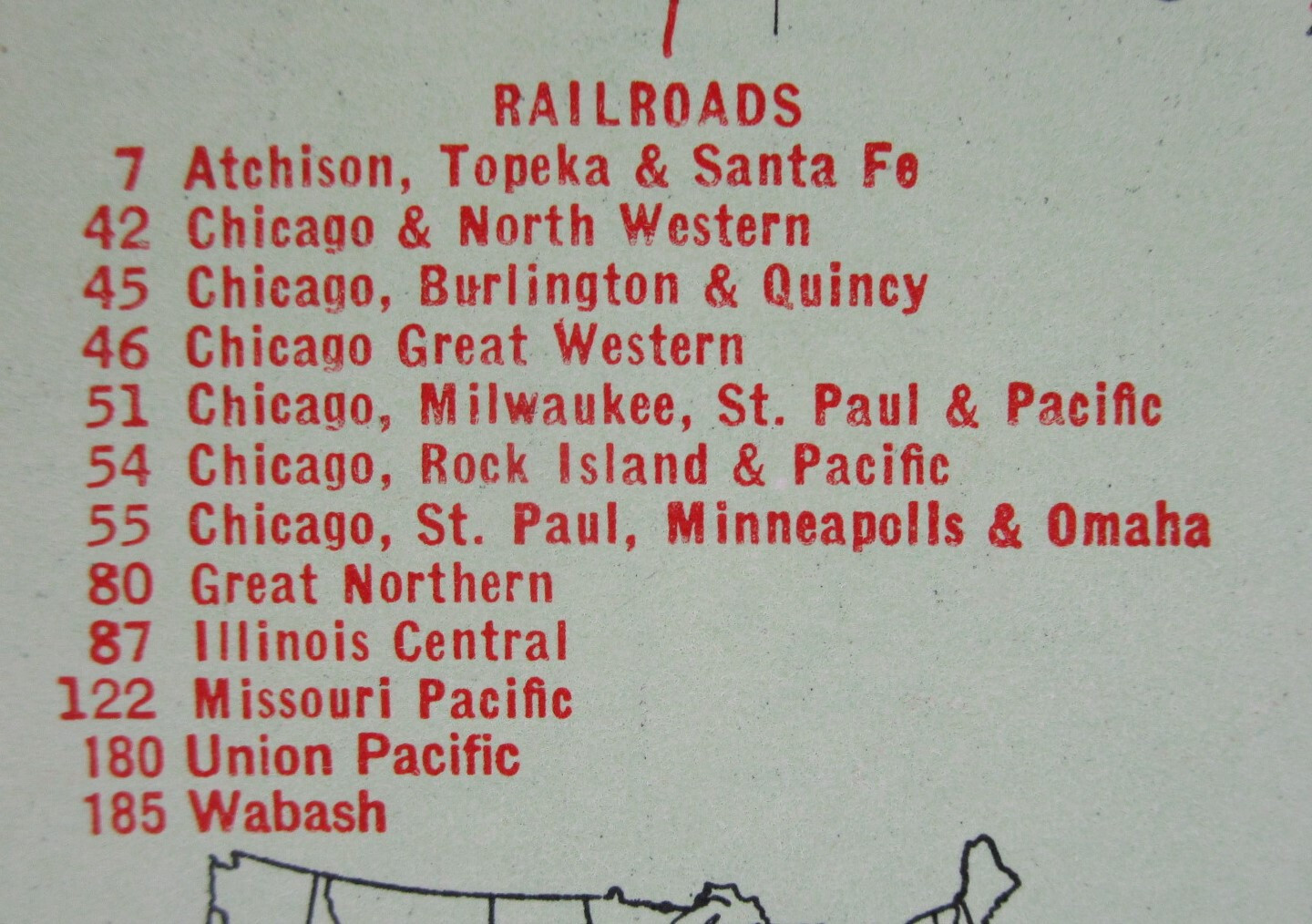 MT NE Mid Century 1950 MONTANA RAILROAD Map. ~or~ NEBRASKA