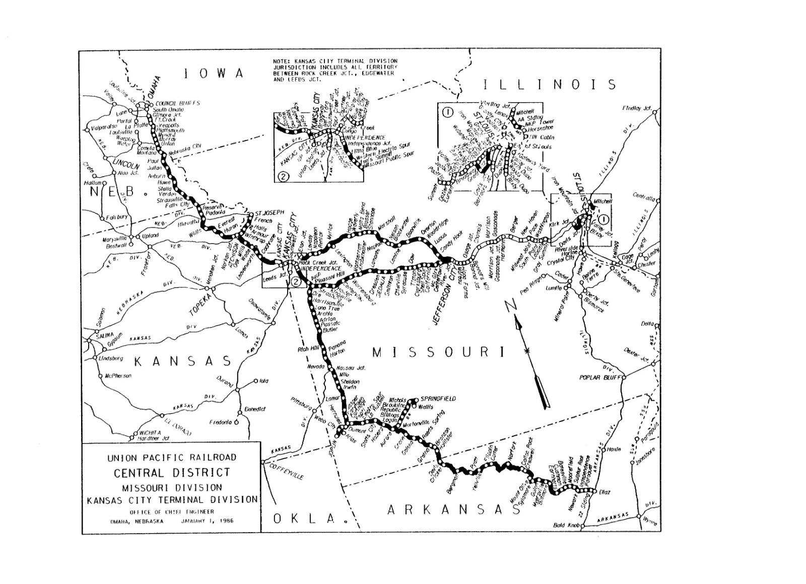 Union Pacific 1986 Central District Missouri-KC TerminalProfile PDF Pages on DVD