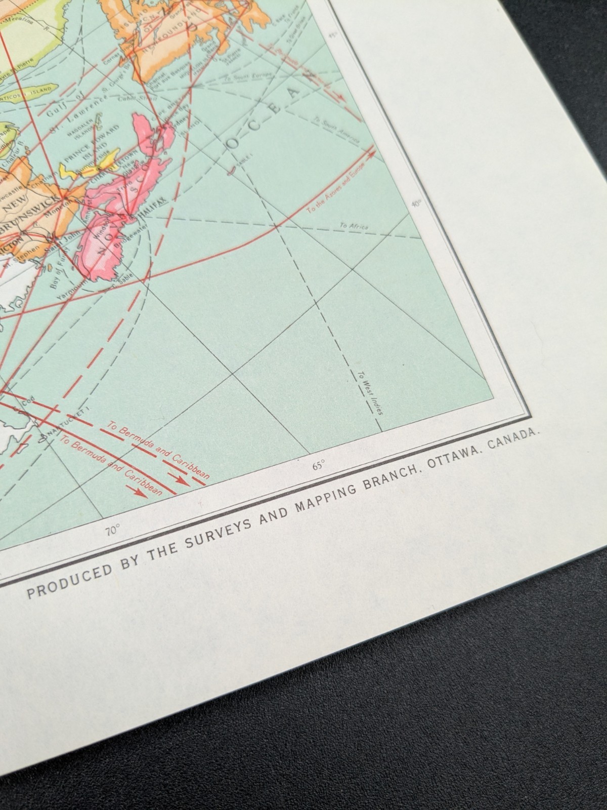 Vintage 1964 Canada Map Department of Mines and Technical Surveys 18″x15″