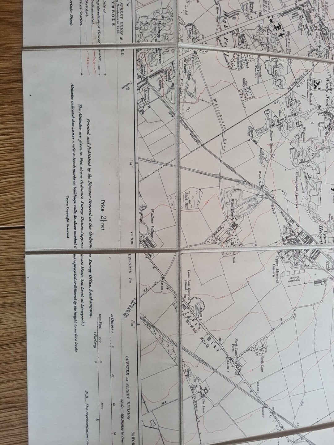 NER Gateshead Pelaw Map 1921 Railway Parcels delivered Handwritten Railway