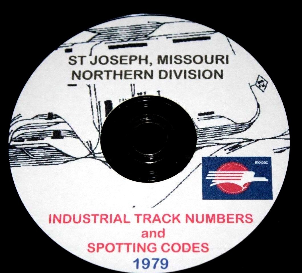 Missouri Pacific 1979 St Joseph Track Numbers & Spotting Codes PDF Pages on DVD