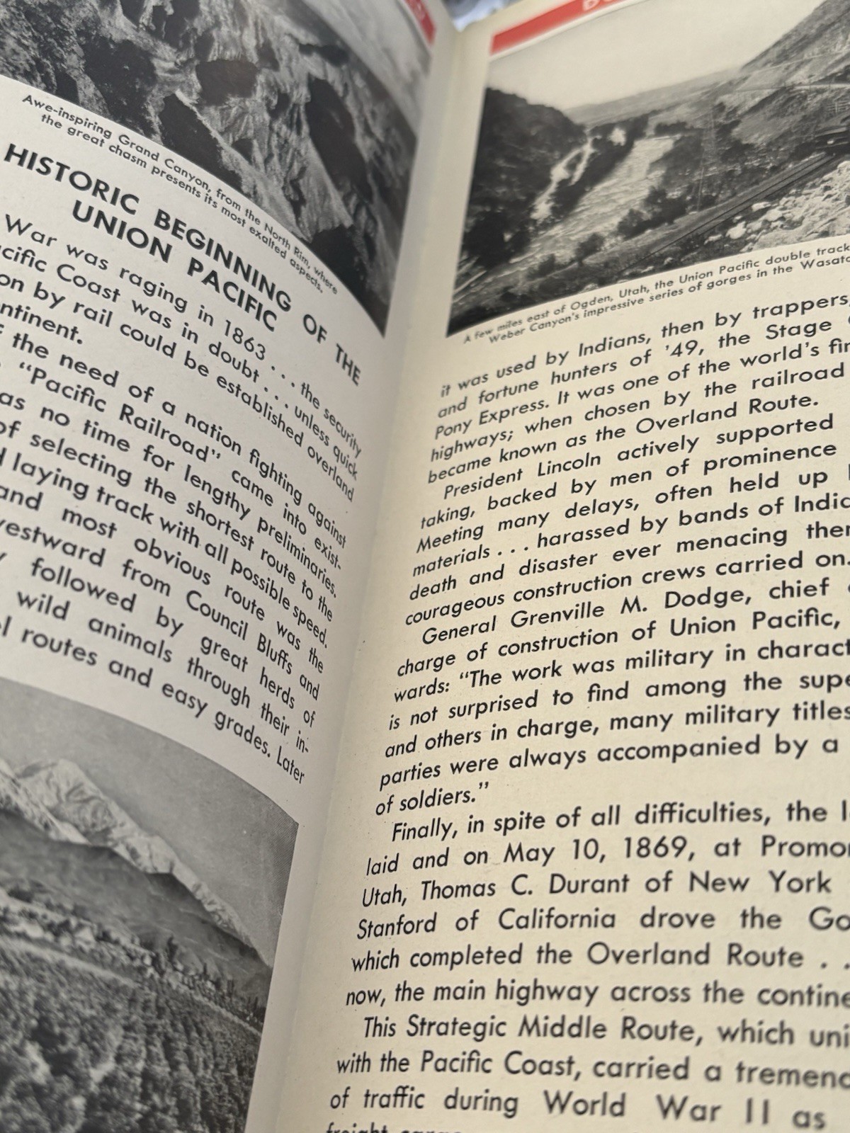 1949 UNION PACIFIC RAILROAD United States System Map Connections with Photos