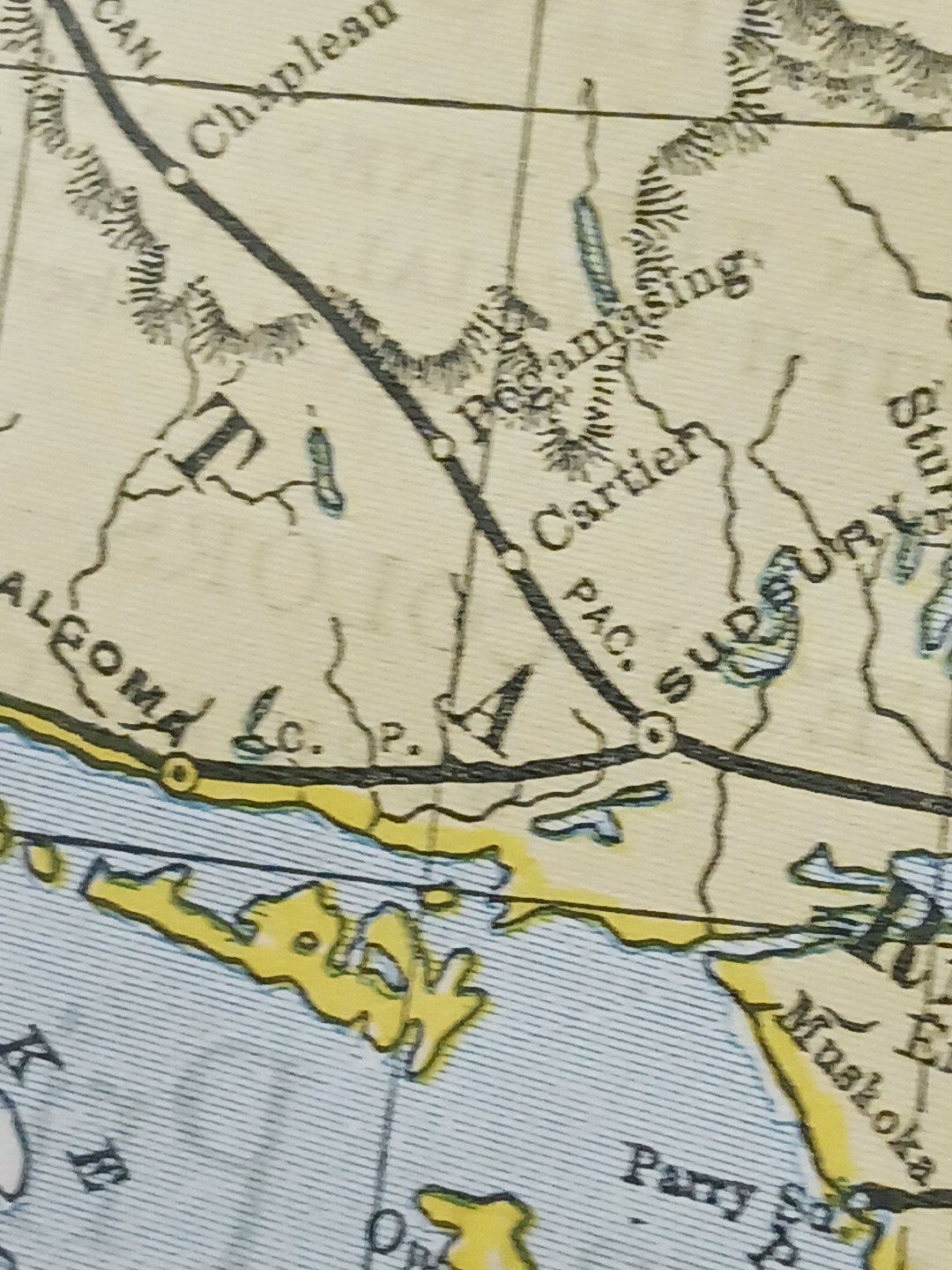 1897 Train Route Map Eastern Canada Ontario Quebec all Railroad Lines 9×11″