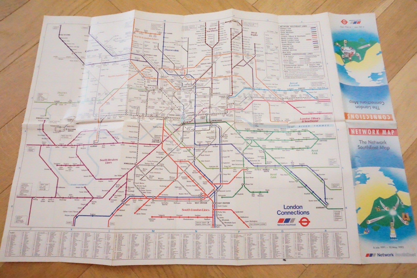 1991 – 1992 NSE Network SouthEast Railway Map