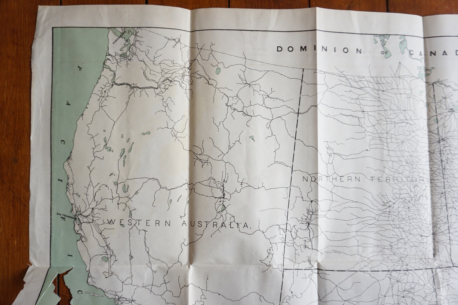 1922 Uniform Gauge USA and Australia Railway Map