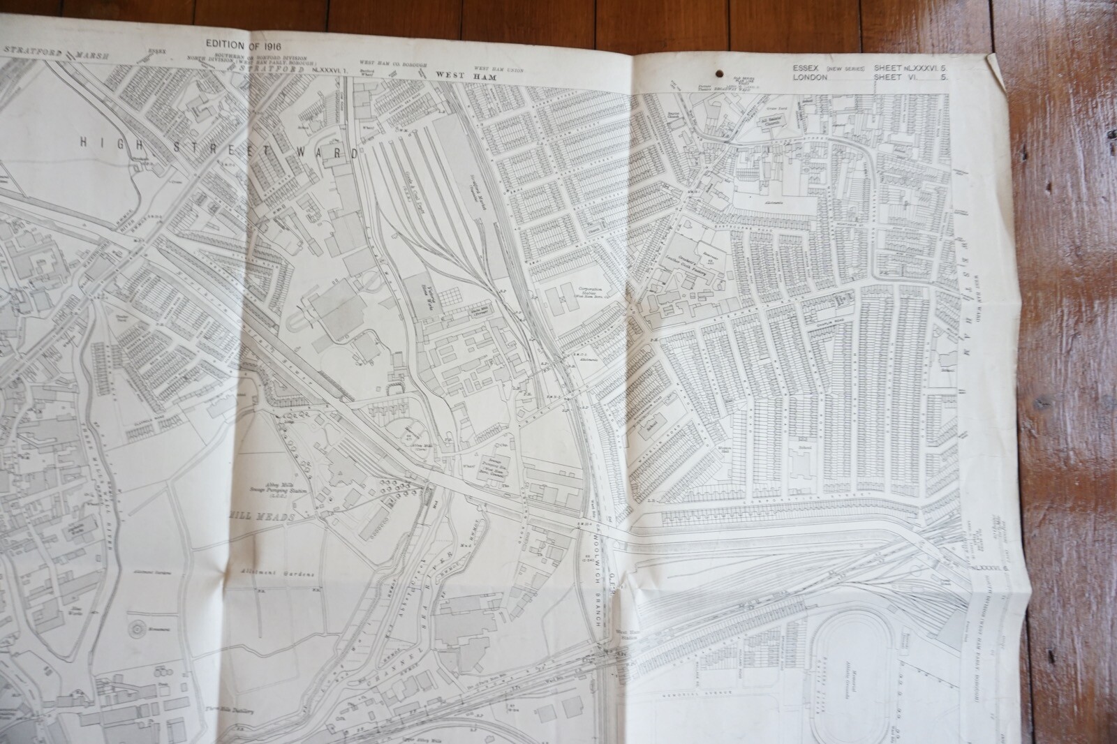 1916 Bromley GER Midland Rly London Tilbury Southend Junction OS Railway Map