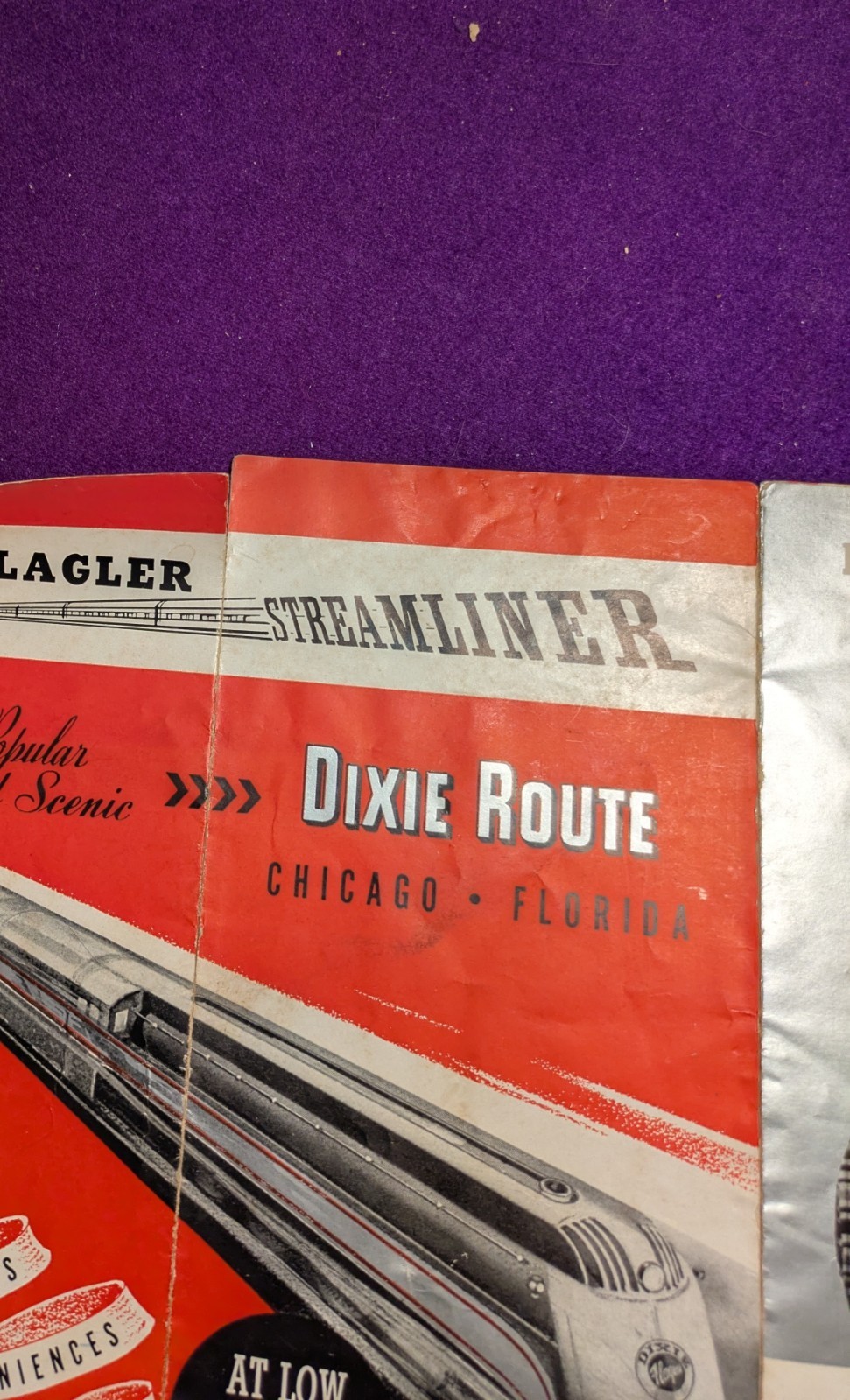 Vintage Streamliner Flagler Route Railroad Brochure Schedule Tickets Rare