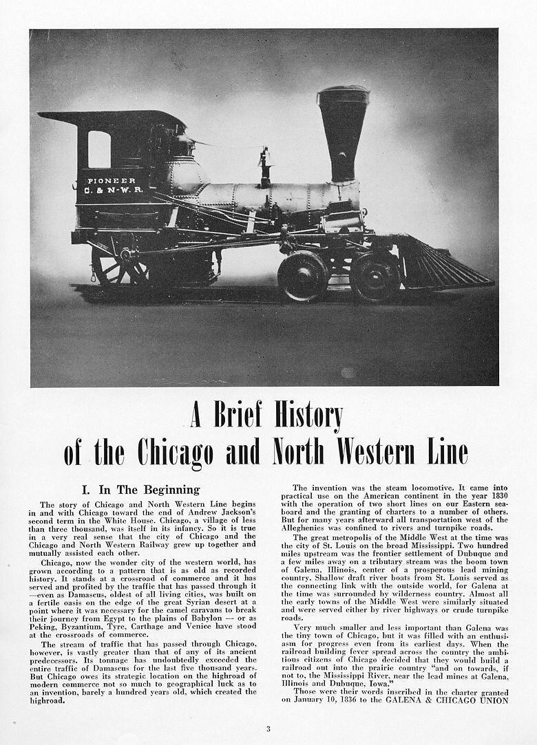 Brief History of the Chicago and North Western Railroad Booklet PDF Pages on DVD