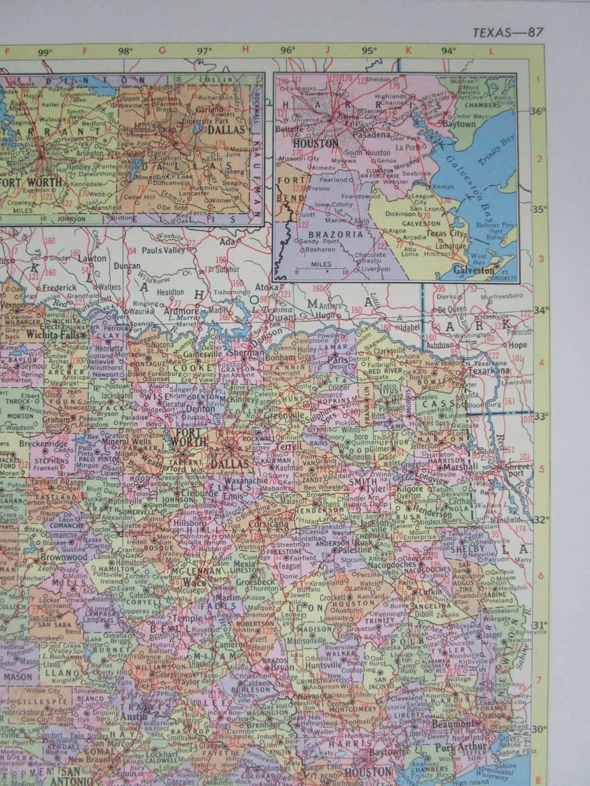 TX UT 1958 TEXAS RAILROAD MAP. PARIS & MT PLEASANT RR ~or~ UTAH 1950s