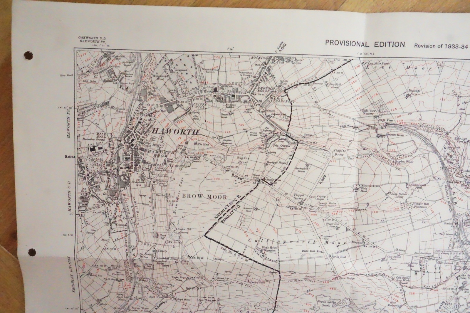 1938 Browmoor Naworth Blackmoor Yorkshire LNER Railway OS Linen Map Ref 84**