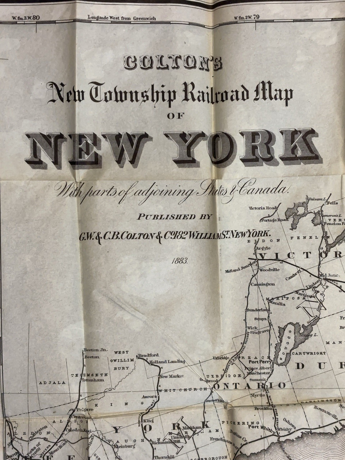 Railroad Collectibles Coltons Rail Road Map NY Canada 1883 & Romance Of Railway