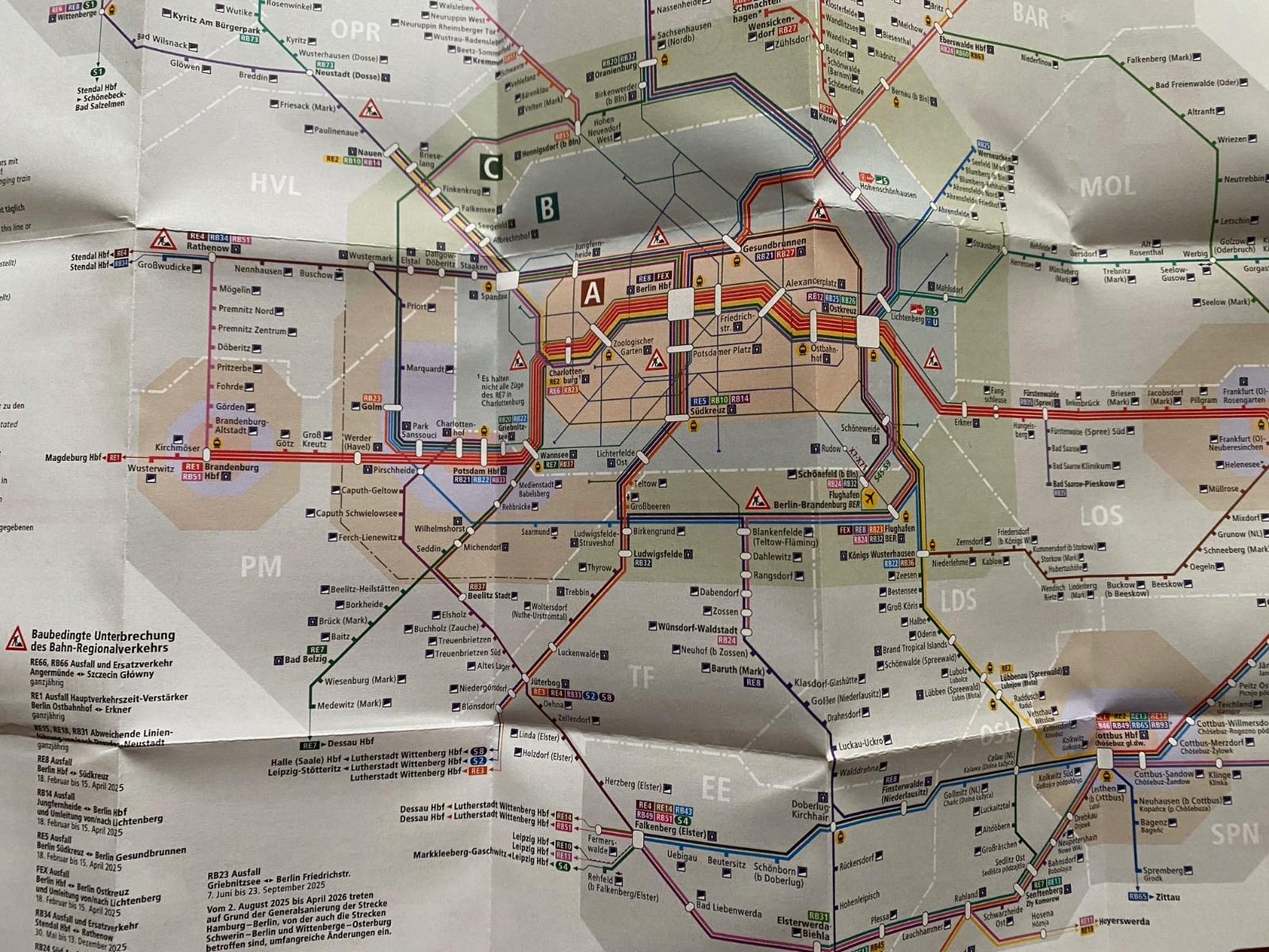 VBB Brandenburg Berlin Liniennetz Regionalverkehr Route Map Regional Trains 2025