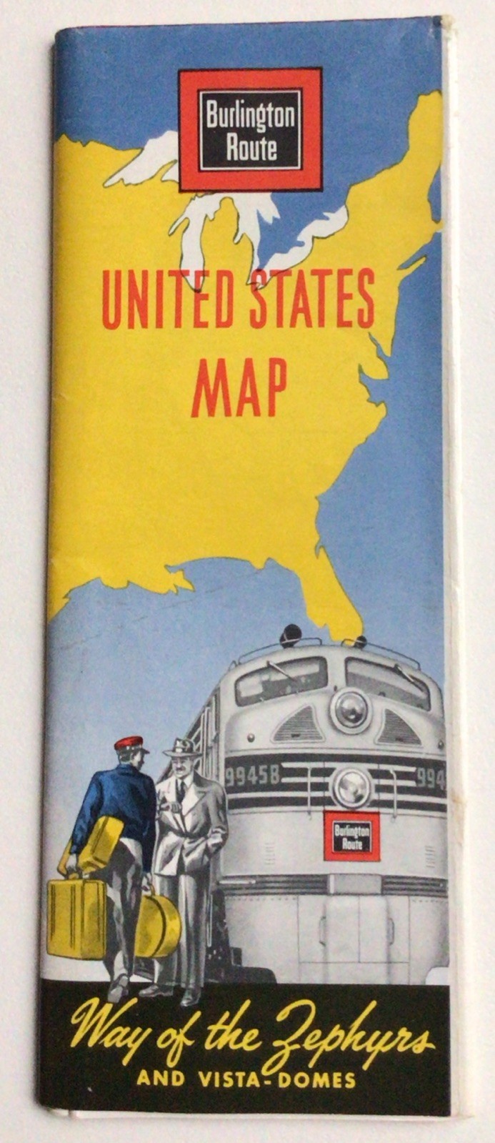 1960 Jan Burlington Route United States Map & Vacation Guide Way Of Zephyrs