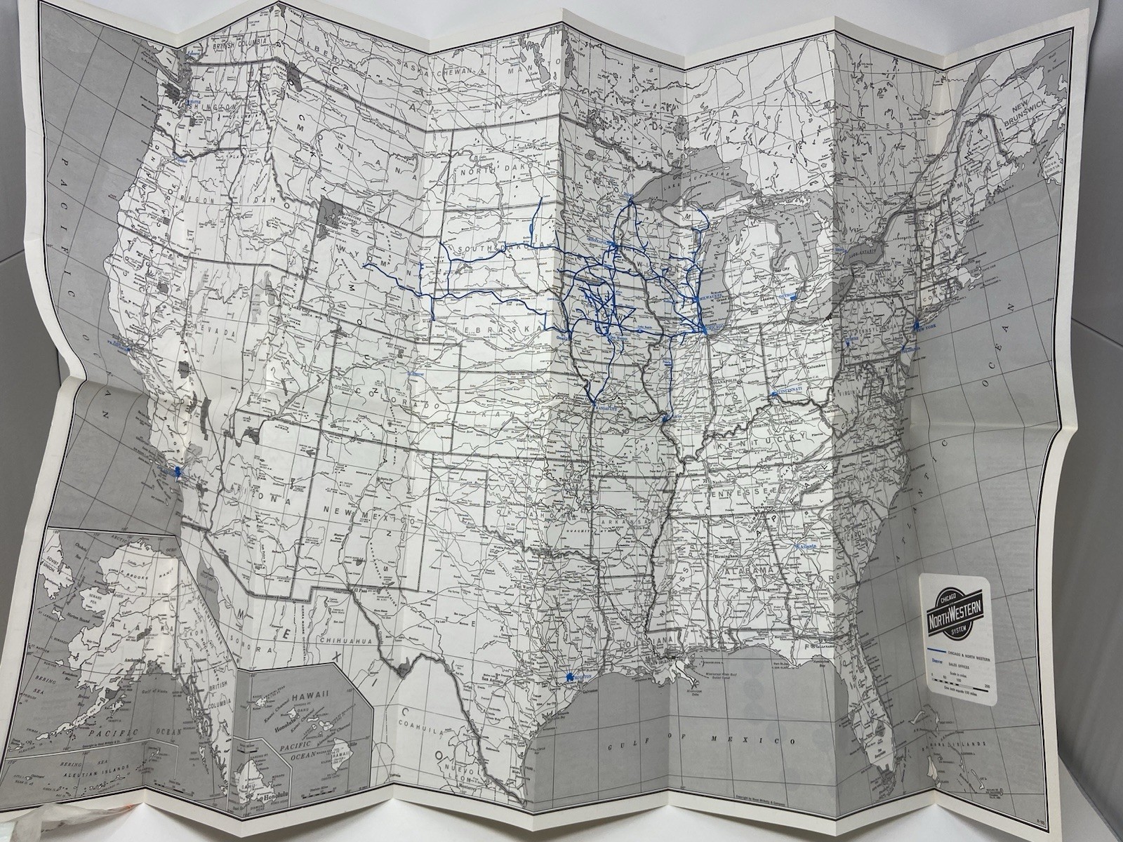 1985 CHICAGO AND NORTH WESTERN RAILROAD TRAIN TRANSPORTATION COMPANY SYSTEM MAP