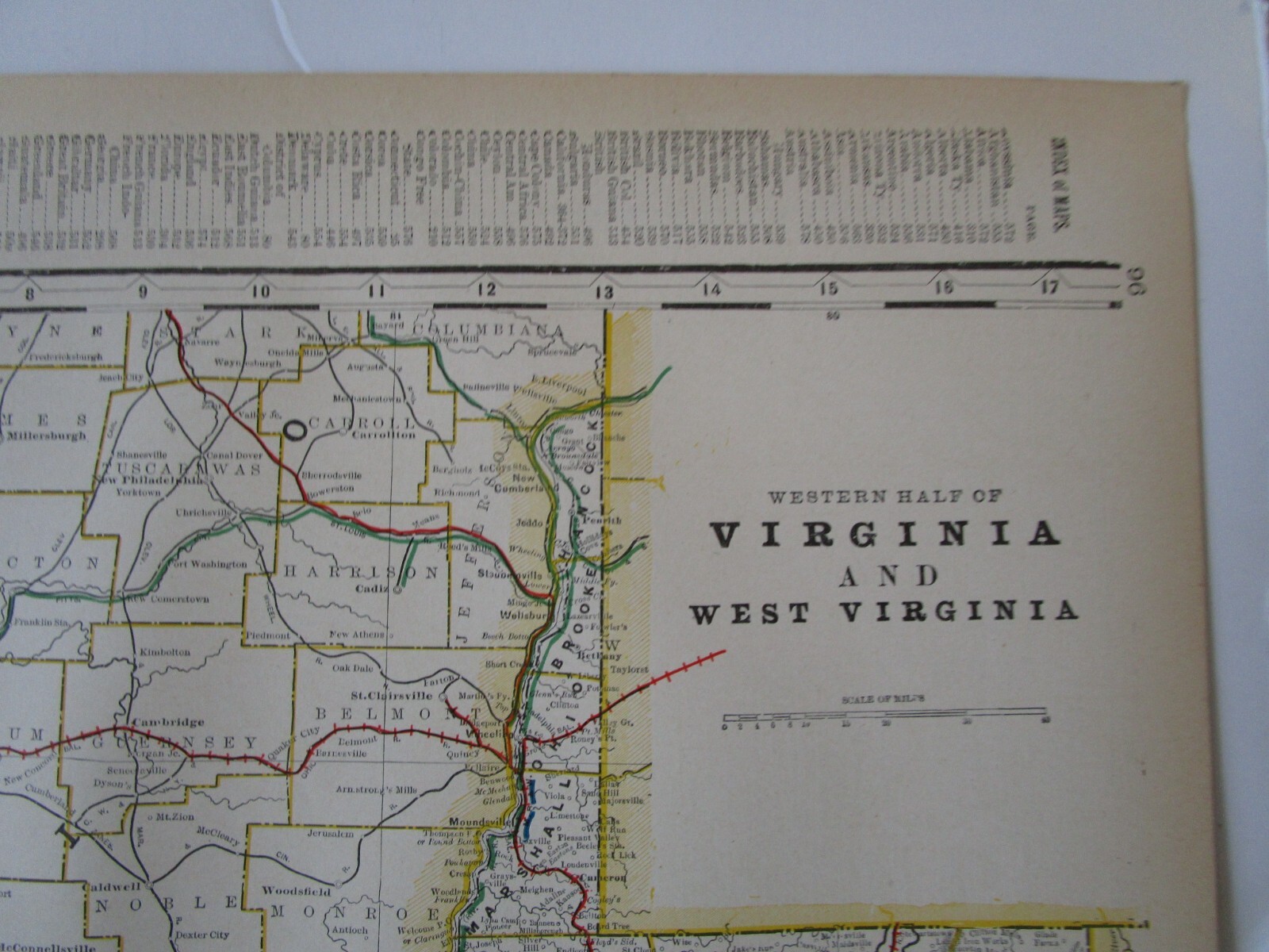 VA WV 1898 WESTERN VIRGINIA, W. VA STEAM RAILROAD Map. GLADE CREEK & RALEIGH RR