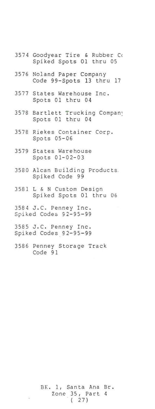 Southern Pacific RR 1973 Santa Ana Branch SPINS PDF Pages on DVD