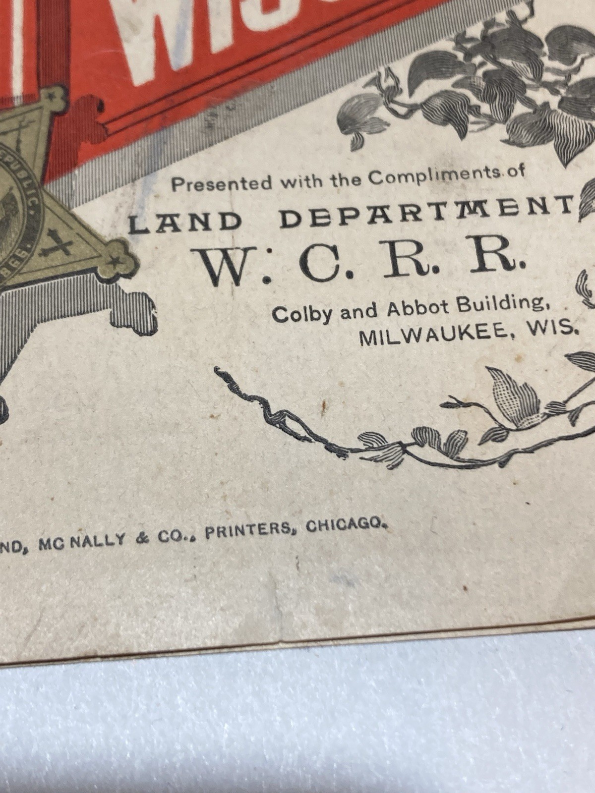 Antique 1889 Wisconsin Central Railroad Land Booklet & Map HQ
