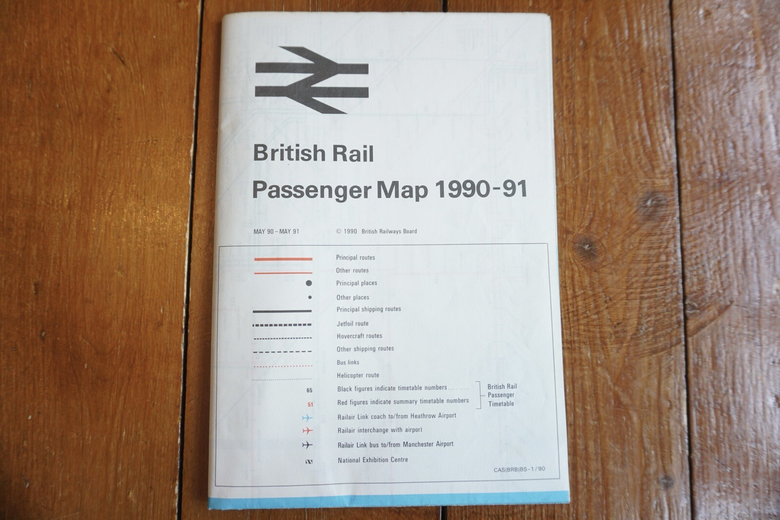 1990 1991 British Rail Passenger Network Railway Map