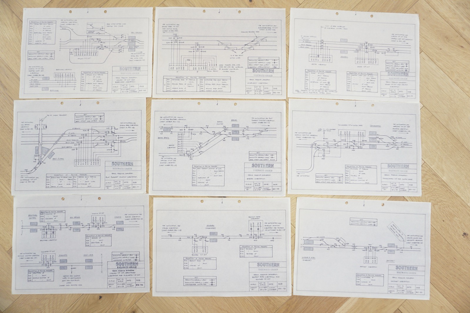 1960s Reprint Railway Track Plan Map Southern Region x9 Ref C