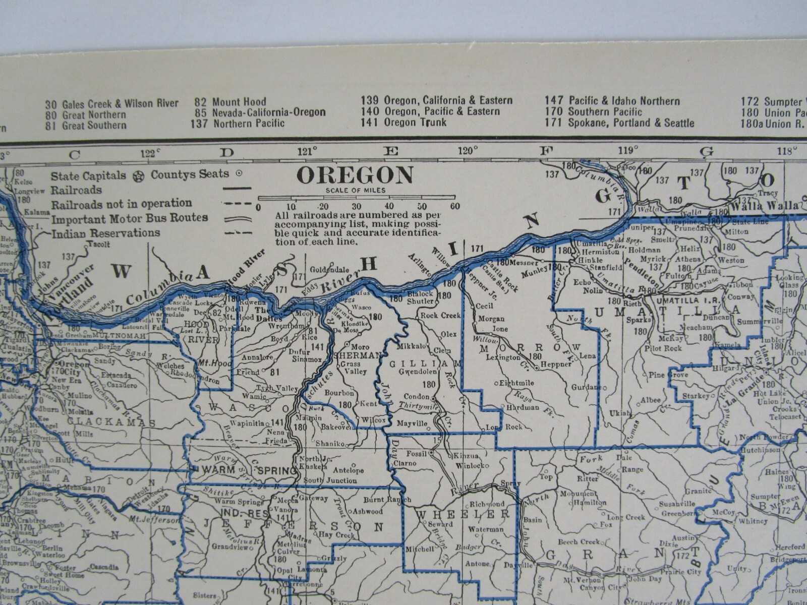 OR 1931 OREGON RAILROAD Map. VALLEY & SILETZ RR, CARLTON & COAST RR, UP, SP