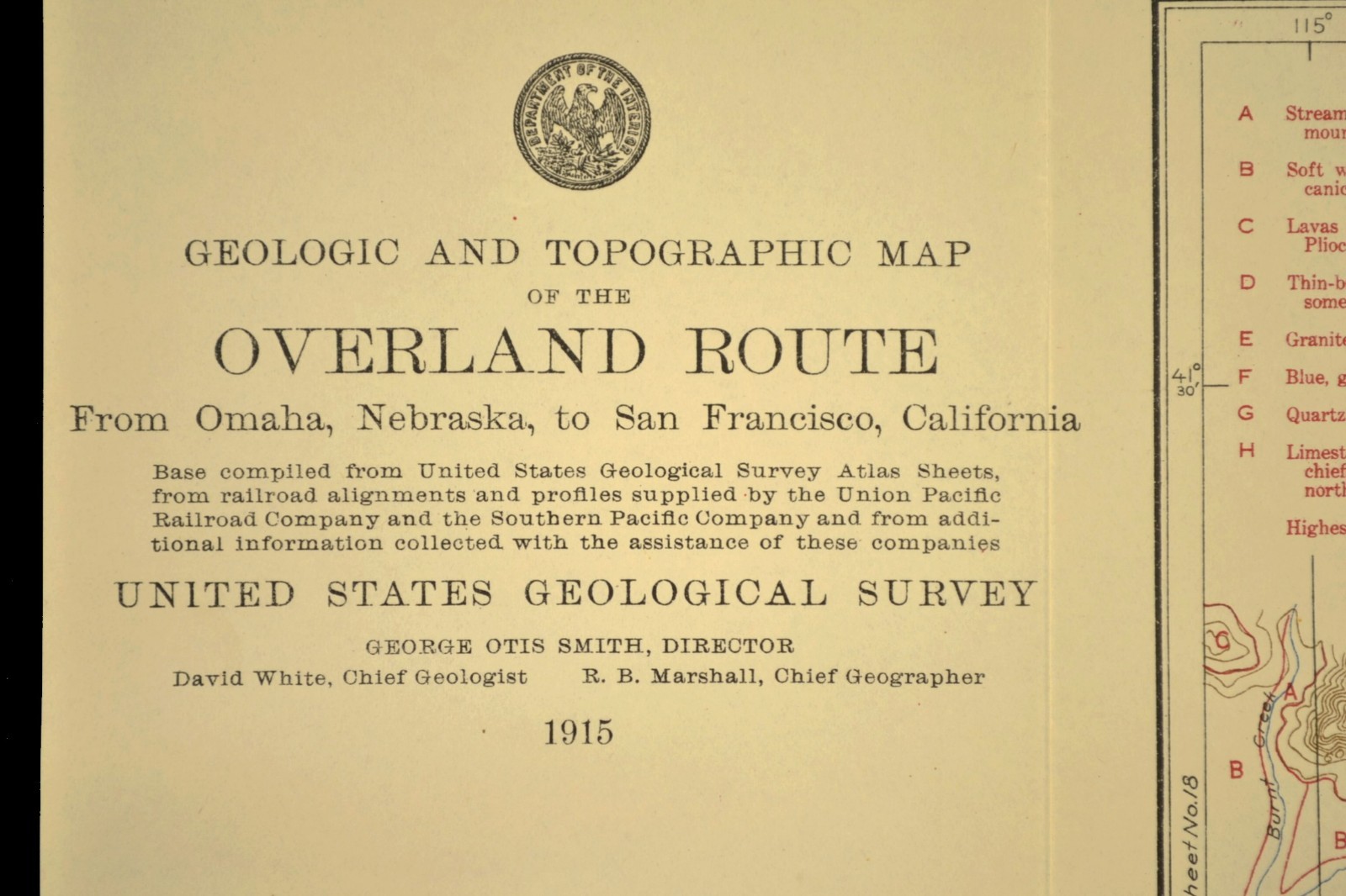 1915 Antique Southern Pacific Railroad Map Elko County Nevada San Juan County