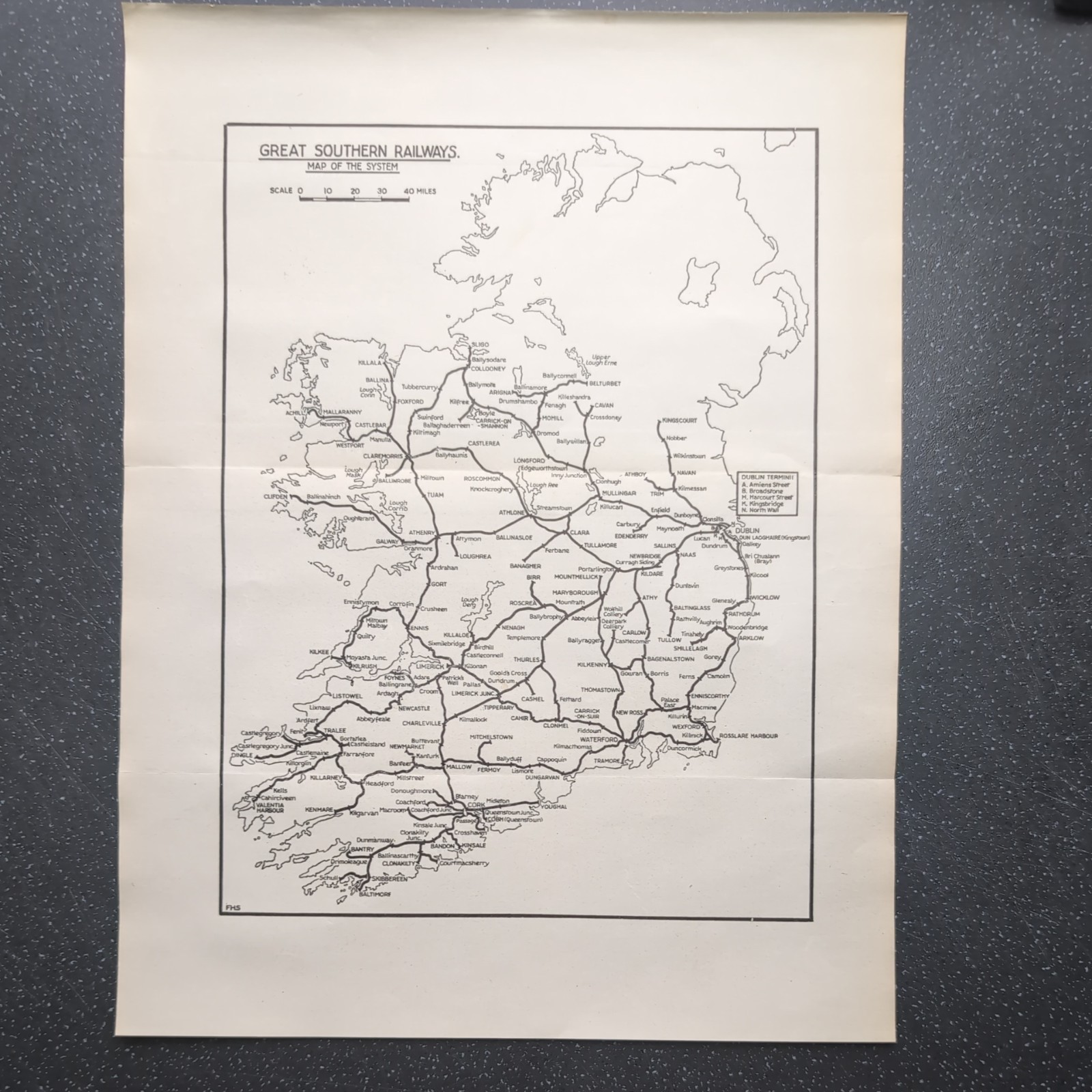 Original 1930 Railway Map Of Great Southern Railways Map Of The System