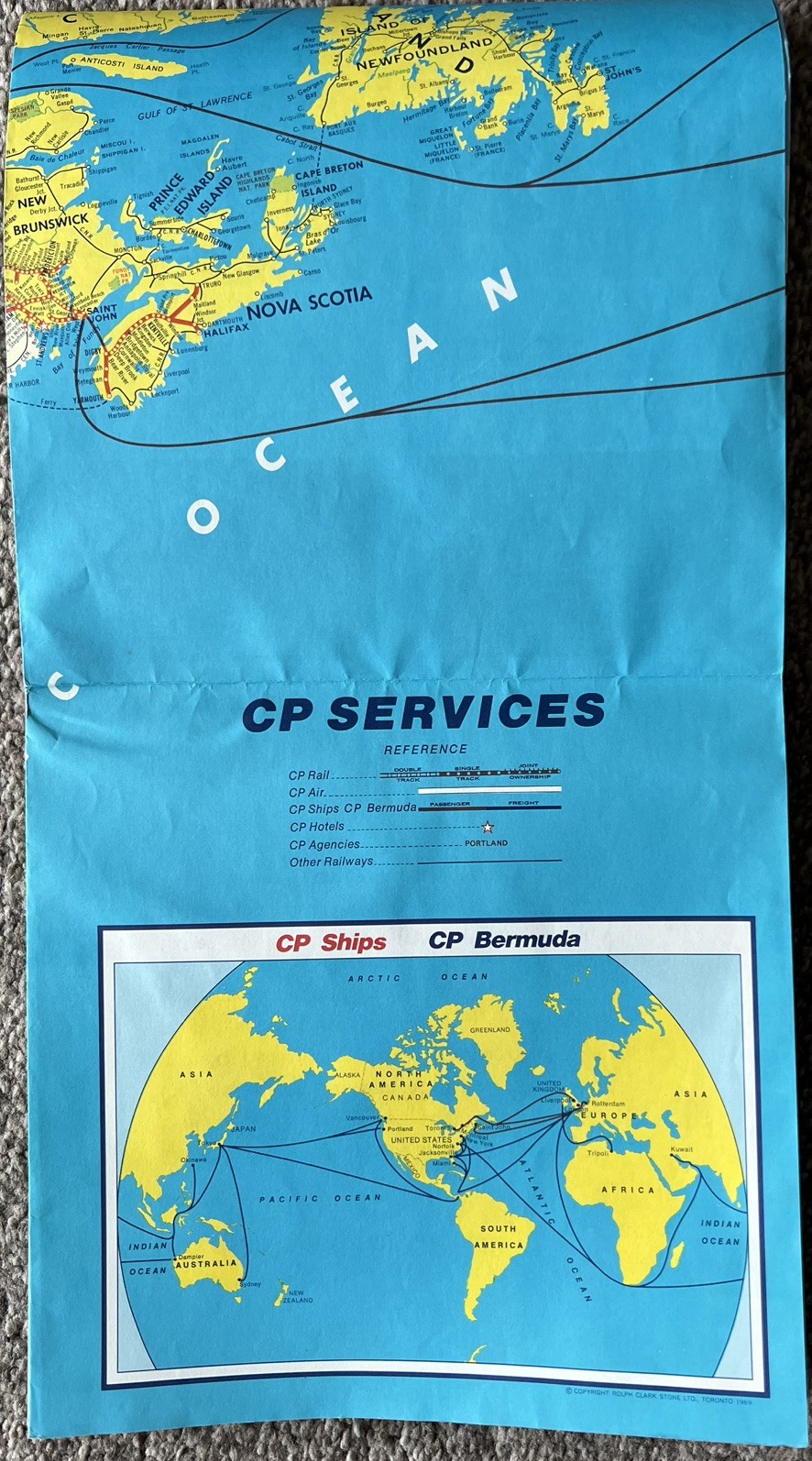 Canadian Pacific (CP) All Services Map 1969 – Foldout Map